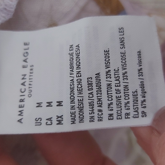 NWT American Eagle Smocked Floral Spaghetti Strap Tiered Babydoll Top Si… - Picture 8 of 9